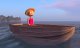 Maxine in a boat